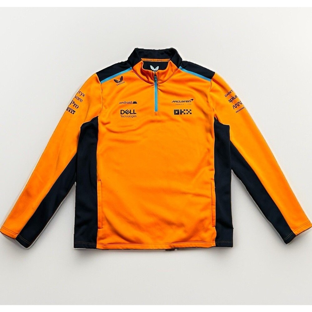 2023 McLaren Castore F1 Racing Team Midlayer Jacket Quarter Zip Orange Mens XL